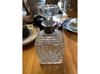 Crystal Decanter - Silver Or Silverplate Lid