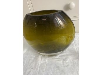 Large Polish Glass Vase - Heavy Solid!