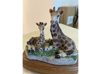 Giraffe Music Box. Wood Base