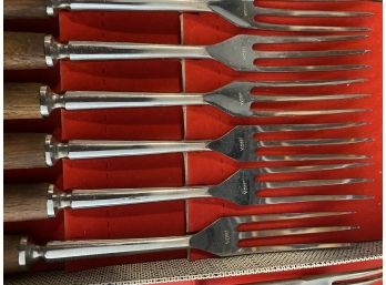 INOX Set Of Forks.  MCM For Fondu - Even Shrimp. Like New Condition.  Good Quality.