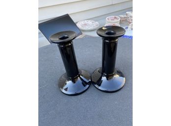 Black Ceramic Candleholders