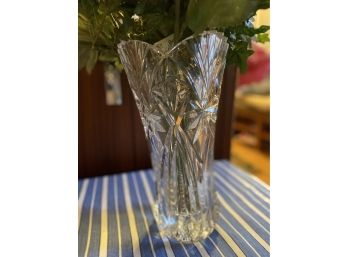 Large Glass Vase With Faux Flowers