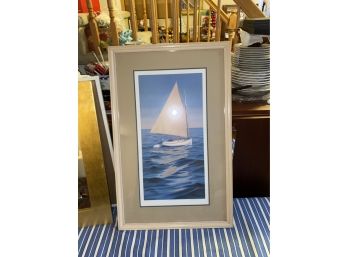 Nicely Framed Print Of A Sailboat