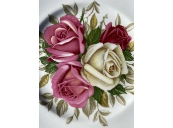 Queen Anne Rose Plates-beautiful - Set Of Six - Great Condition