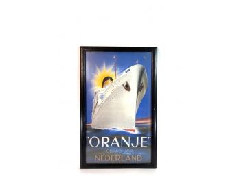 1939 - Oranje Holland-Jave Nederland Cruise Ship Original Poster Framed Behind Glass