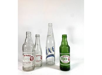 Vintage - Group Of Soda Pop Bottle Ma's Ol Fashioned And Love Beverages
