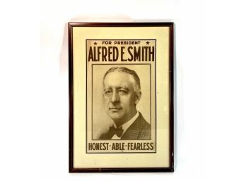 1928 Alfred E. Smith For President - Amalgimated Local No.1 Union Label Lithograph - New York