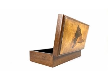Exotic Hardwood Treasure Box With African Continent Inlay - Bassil-Nahat & Irmao RMonsenhor Andrade