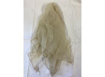 100 Silk Hand Rolled Taupe Scarf