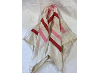 100 Silk Pink And Red Stipe Scarf