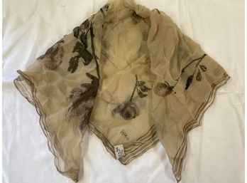 Vera Taupe With Black/grey Flower Scarf