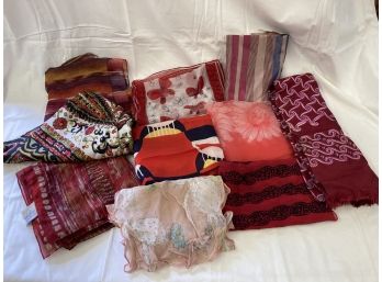 Mixed Lot Patterened Red/pink Scarves