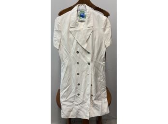 Very Nice Dress By Jones New York Dress White Blend Of Linen Nad Silk