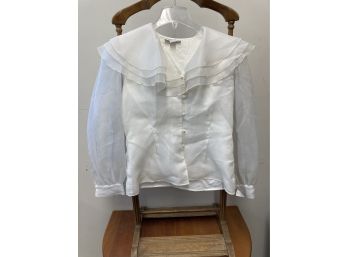 Vintage Bonnie & Norma Size 12 Pretty White Blouse