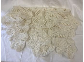 Knit White Shawl