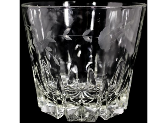 Tuscany Crystal Etched Flower Ice Bucket