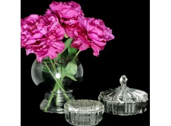 Set Of Waterford Crystal Containers With Lids
