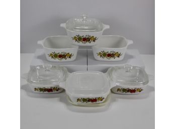 Spice Of Life Set Of Square Casserole By Corning