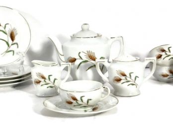 Vintage Fine China Tea Set For Four With Gold Trim