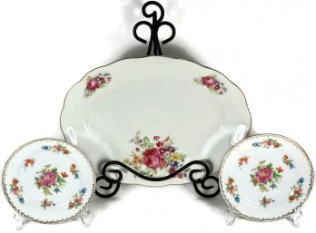 Flowered Platter & Plates Incuding: Noritake & Homer Laughlin