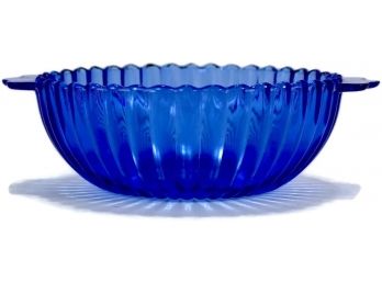 Vintage Cobalt Blue Ribbed Bowls  ~ Set Of Four