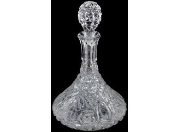 Vintage Waterford Crystal Ships Decanter Cut With Etched Roses