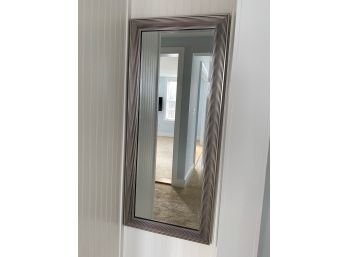 Beveled Glass Mirror With Black And Silvered Frame