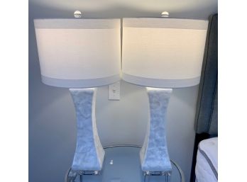 Pair Of Shell Mosaic Table Lamps