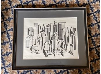 Richard Welling NYC Midtown Illustration Print, Pencil Signed