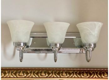 Pair Of Three Light Chrome Vanity Fixtures (2)