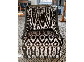 Marge Carson B&W Kenzie Chevron Upholstered Decorator Chair