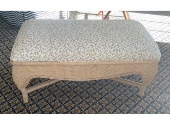 Brown Jordan Upholstered Seat Wicker Bench