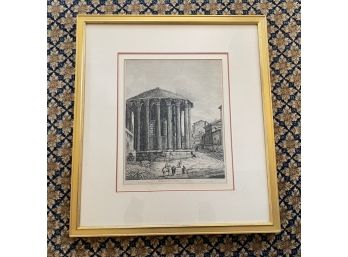 Framed Engraving, Temple Of Vesta