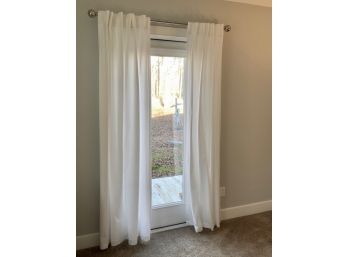 White Drapery Panels (3 Sets) And Polished Nickel Curtain Rods (3)