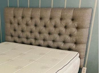 Grey Tufted Queen Headboard