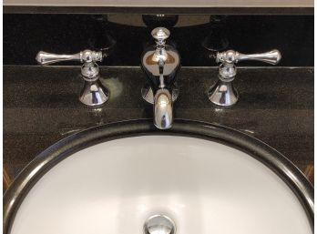 Stone Vanity Top With Backsplash, Under-mount Sink, Kohler Faucet