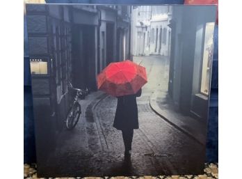 The Woman With The Red Umbrella Photo Print