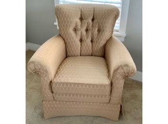 Tufted Back Tan Upholstered Arm Chair