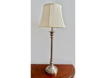 Tall Silver Tone  Candlestick Lamp