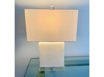 White Faux Marble Desk Lamp