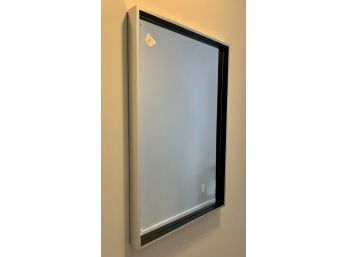 Beveled Glass Mirror With Black & Silvered Box Frame