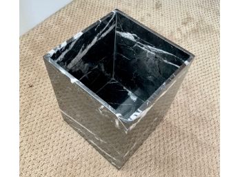 Black Marble Trash Bin