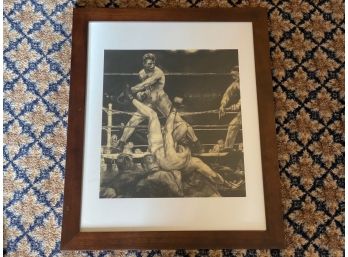 Jack Dempsey Framed Boxing Charcoal Print By Bellows