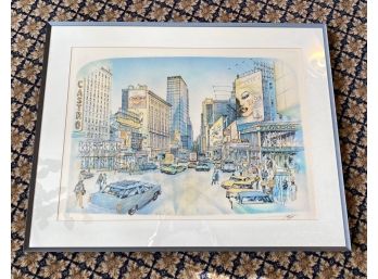 H. Rolf Rafflewski, Broadway (Times Square) Lithograph, Pencil Signed & Numbered