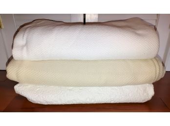 Queen Size Cotton Blanket Lot  (3)