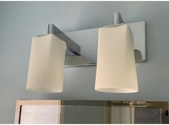 Chrome And Frosted Glass Shade Bathroom Light Fixture