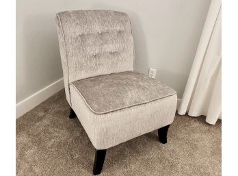 Grey Velvet Upholstered Slipper Chair