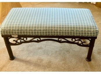 Upholstered Seat Bench With Metal Base