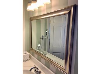 Beveled Glass Platinum Tone Framed Mirror