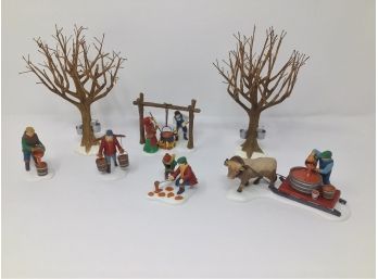 Department 56 Lot Of 6  Tapping The Maples  Lumberjacks